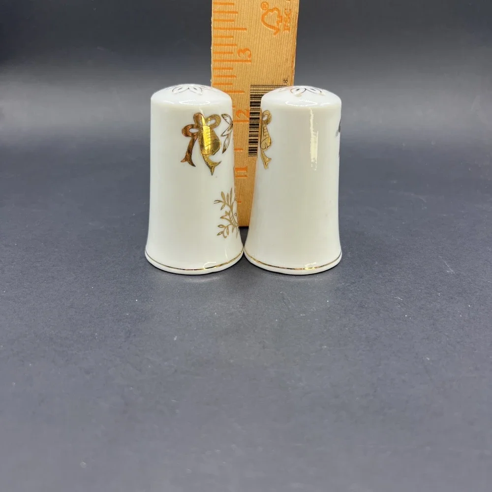 VTG Lefton 50th Wedding Anniversary Ceramic Bells Salt & Pepper Shaker